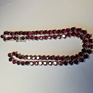 Rhodolite Garnet Tennis Necklace